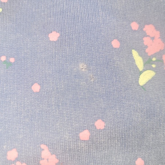 Easel Floral Heart Elbow Patch Sweatshirt Blue Pink Corduroy Boho Pullover S - Picture 5 of 5